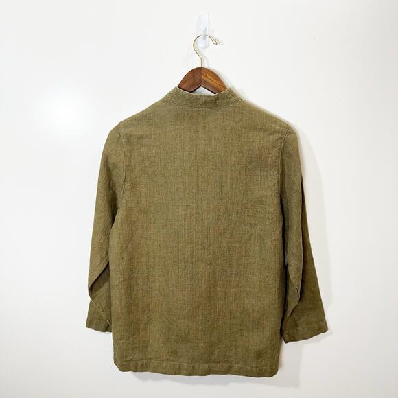 Isabella Bird Women's Linen Jacket Size P Blazer Lagenlook Minimalist Business - Picture 2 of 8